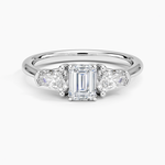 Shield Cut Three Stone Diamond Ring (1/2 ct. tw.) Platinum Emerald Engagement Ring