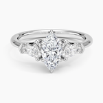 Shield Cut Three Stone Diamond Ring (1/2 ct. tw.) Platinum Marquise Engagement Ring