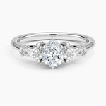 Shield Cut Three Stone Diamond Ring (1/2 ct. tw.) Platinum Pear Engagement Ring