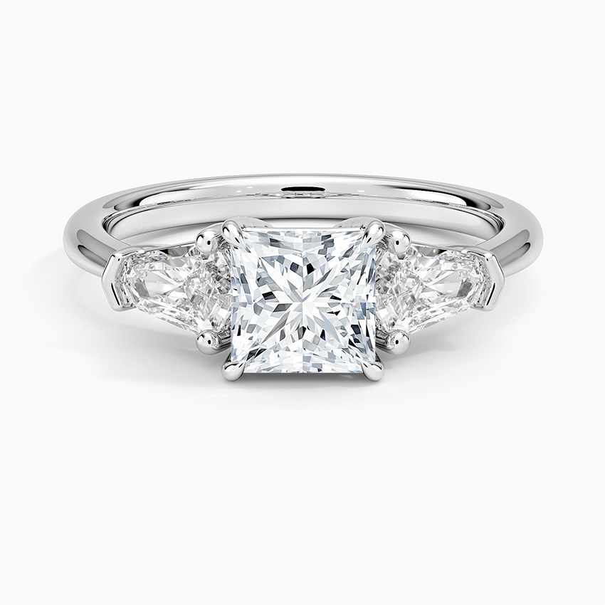 Shield Cut Three Stone Diamond Ring (1/2 ct. tw.) Platinum Princess Engagement Ring