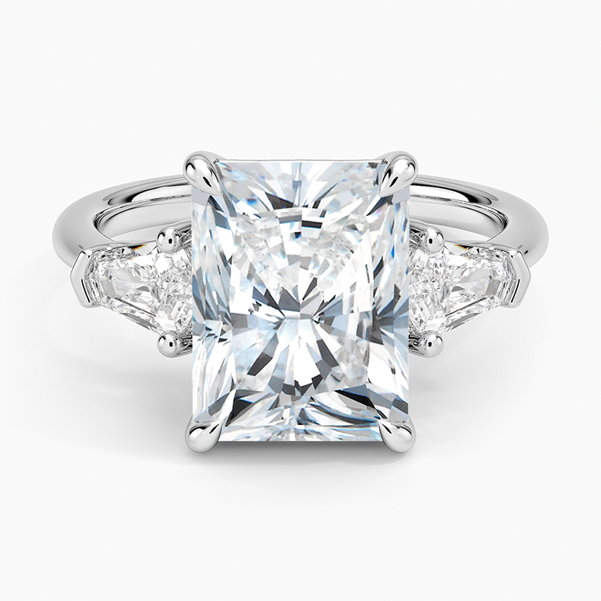 Shield Cut Three Stone Diamond Ring (1/2 ct. tw.) Platinum Radiant Engagement Ring
