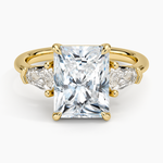 Shield Cut Three Stone Diamond Ring (1/2 ct. tw.) Yellow Gold 18k Radiant Engagement Ring