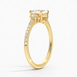 Lyra Three Stone Diamond Ring (1/4 ct. tw.) Yellow Gold 18k Asscher Engagement Ring