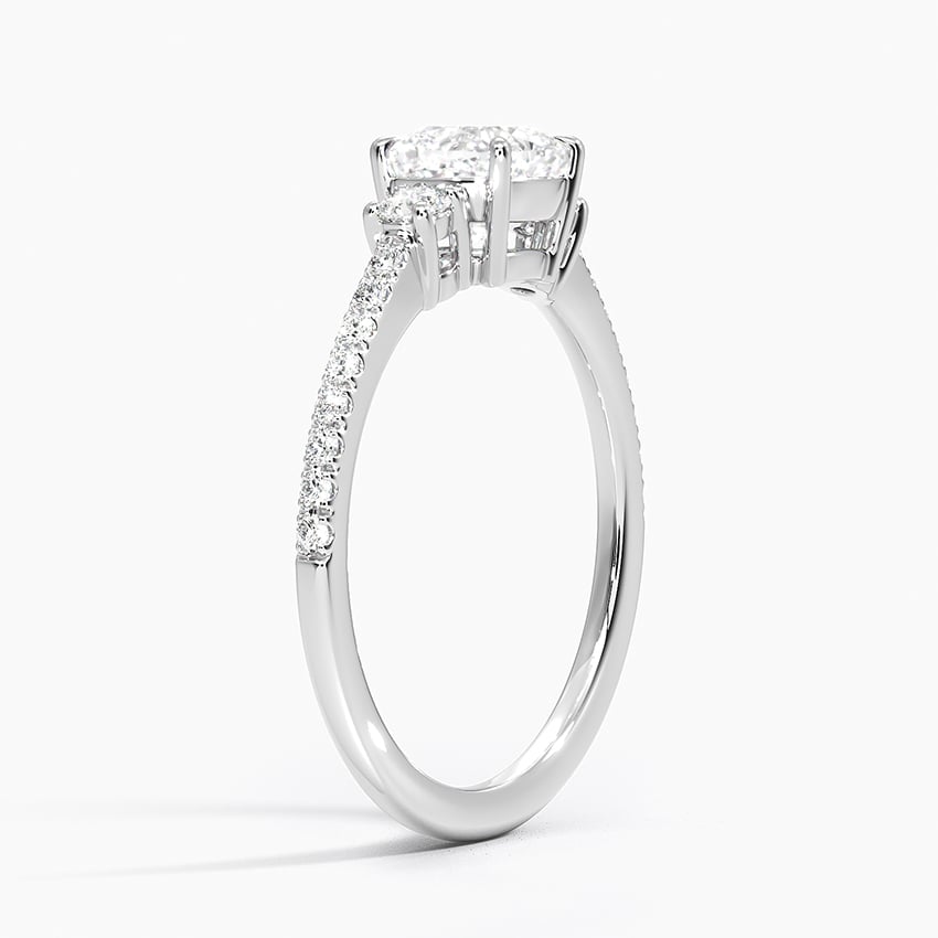 Lyra Three Stone Diamond Ring (1/4 ct. tw.) Platinum Cushion Engagement Ring