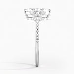 Lyra Three Stone Diamond Ring (1/4 ct. tw.) Platinum Marquise Engagement Ring