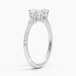 Lyra Three Stone Diamond Ring (1/4 ct. tw.) Platinum Oval Engagement Ring