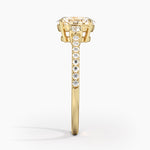 Lyra Three Stone Diamond Ring (1/4 ct. tw.) Yellow Gold 18k Oval Engagement Ring
