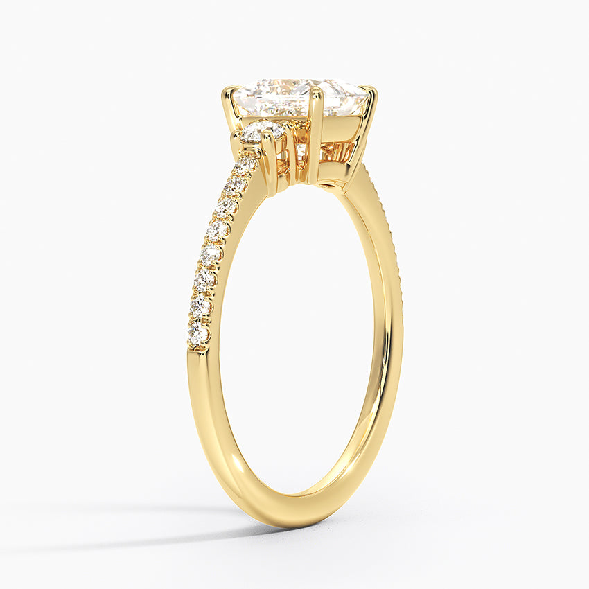 Lyra Three Stone Diamond Ring (1/4 ct. tw.) Yellow Gold 18k Princess Engagement Ring