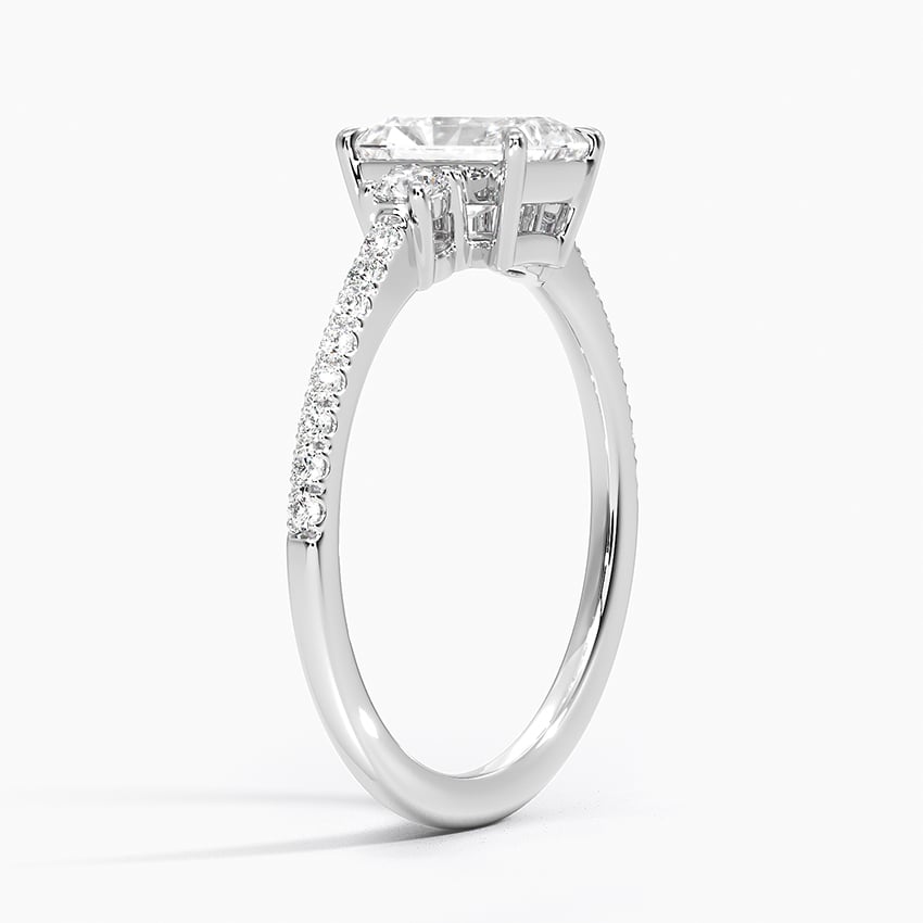 Lyra Three Stone Diamond Ring (1/4 ct. tw.) Platinum Radiant Engagement Ring