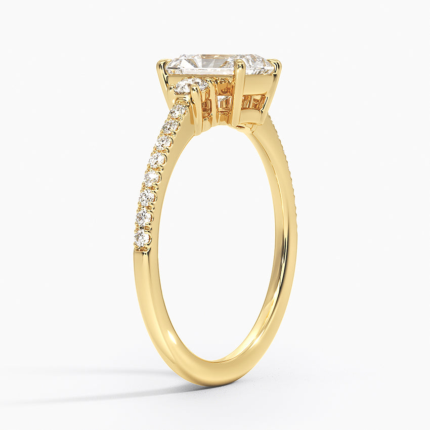 Lyra Three Stone Diamond Ring (1/4 ct. tw.) Yellow Gold 18k Radiant Engagement Ring