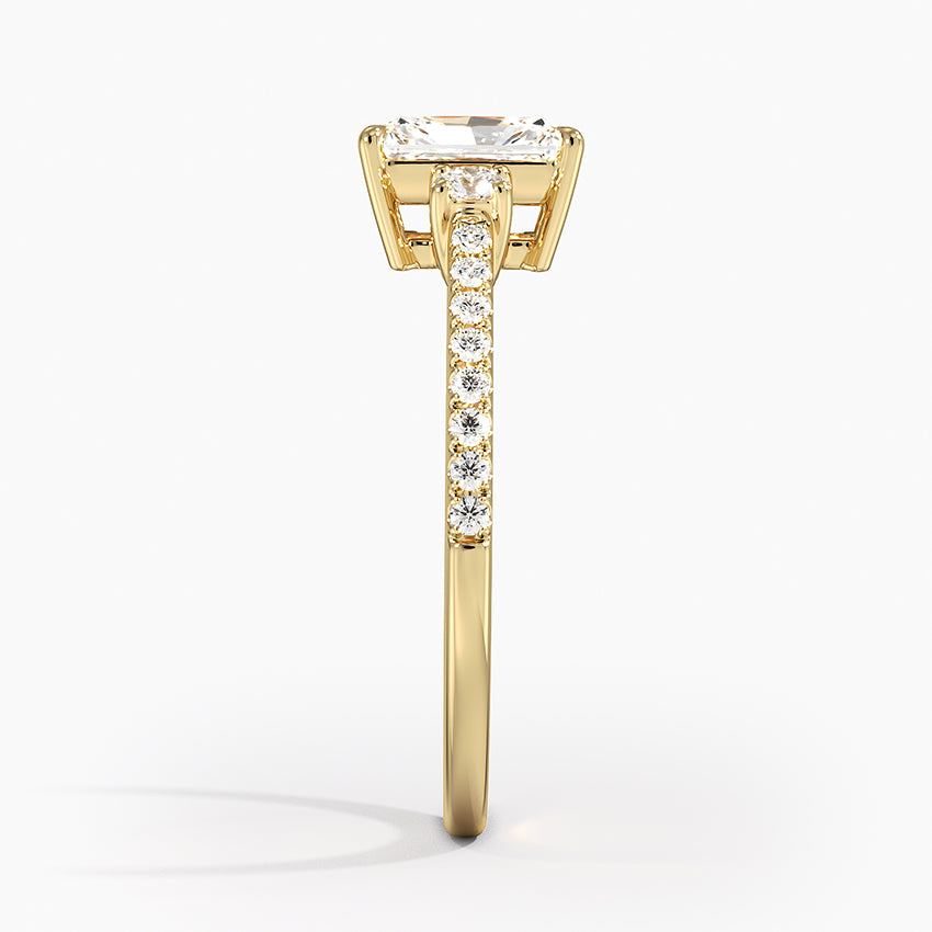 Lyra Three Stone Diamond Ring (1/4 ct. tw.) Yellow Gold 18k Radiant Engagement Ring