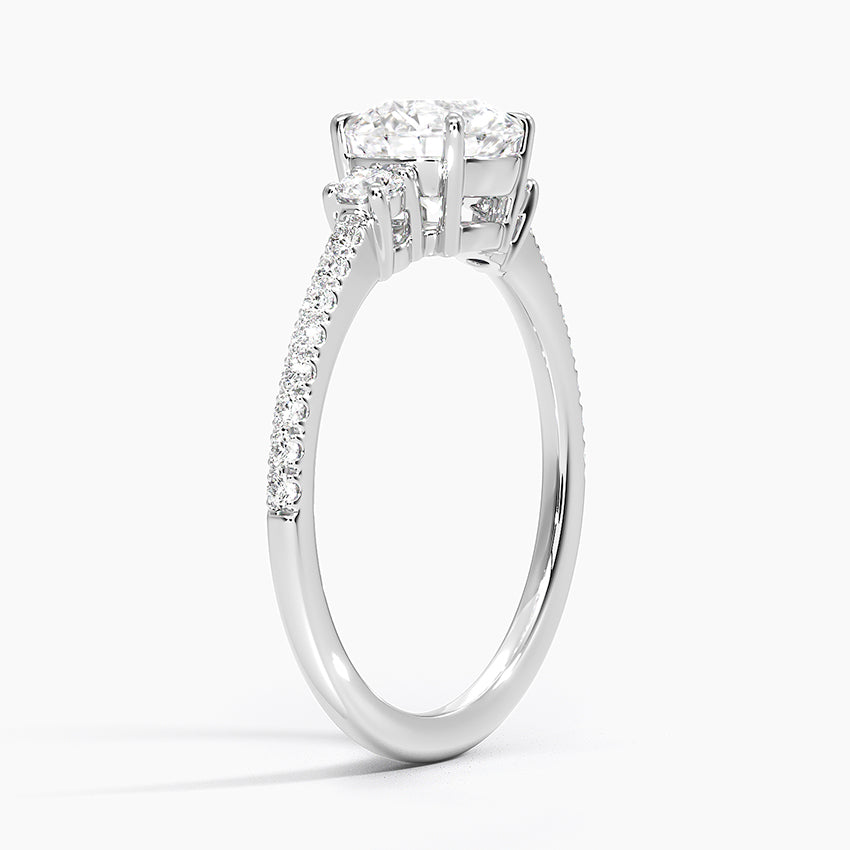 Lyra Three Stone Diamond Ring (1/4 ct. tw.) Platinum Round Engagement Ring