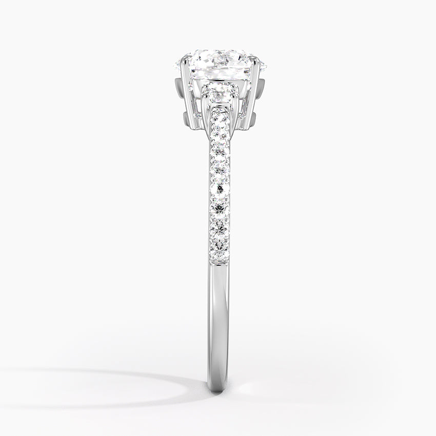 Lyra Three Stone Diamond Ring (1/4 ct. tw.) Platinum Round Engagement Ring