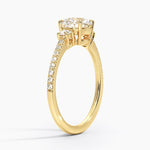 Lyra Three Stone Diamond Ring (1/4 ct. tw.) Yellow Gold 18k Round Engagement Ring
