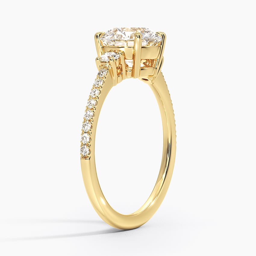Lyra Three Stone Diamond Ring (1/4 ct. tw.) Yellow Gold 18k Round Engagement Ring