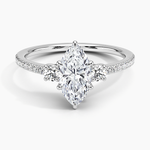 Lyra Three Stone Diamond Ring (1/4 ct. tw.) Platinum Marquise Engagement Ring