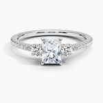 Lyra Three Stone Diamond Ring (1/4 ct. tw.) Platinum Radiant Engagement Ring