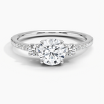 Lyra Three Stone Diamond Ring (1/4 ct. tw.) Platinum Round Engagement Ring