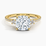 Lyra Three Stone Diamond Ring (1/4 ct. tw.) Yellow Gold 18k Cushion Engagement Ring