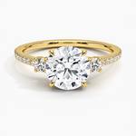Lyra Three Stone Diamond Ring (1/4 ct. tw.) Yellow Gold 18k Round Engagement Ring