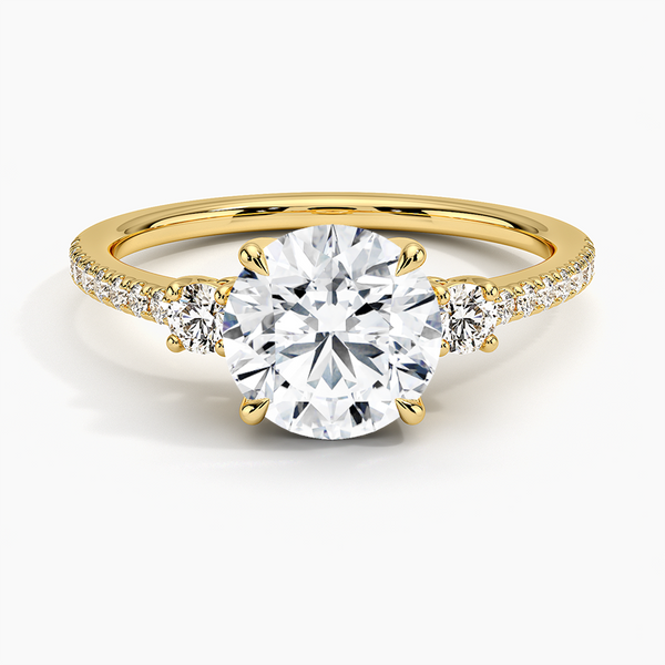 Lyra Three Stone Diamond Engagement Ring