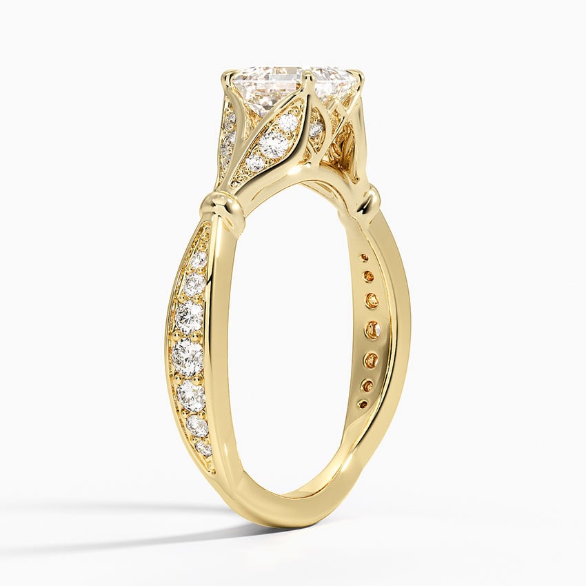 Zinnia Diamond Ring (1/3 ct. tw.) Yellow Gold 18k Asscher Engagement Ring