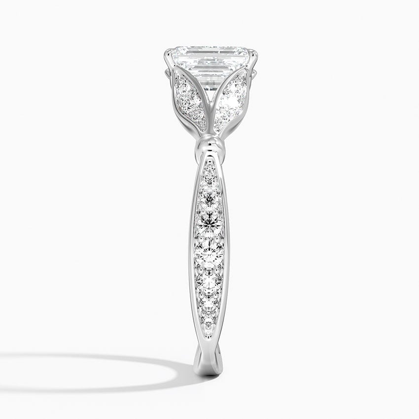 Zinnia Diamond Ring (1/3 ct. tw.) Platinum Emerald Engagement Ring