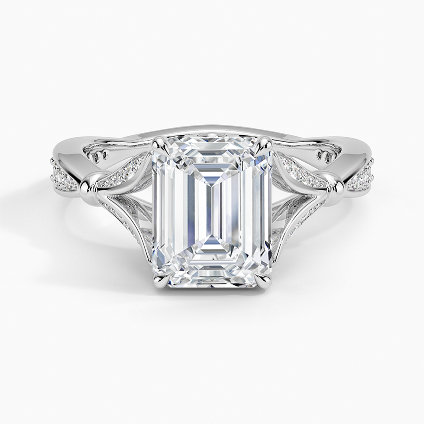 Zinnia Diamond Ring (1/3 ct. tw.) Platinum Emerald Engagement Ring