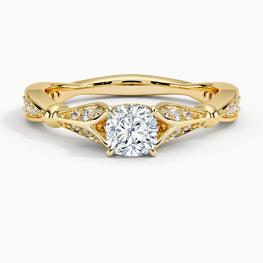 Zinnia Diamond Ring (1/3 ct. tw.) Yellow Gold 18k Cushion Engagement Ring