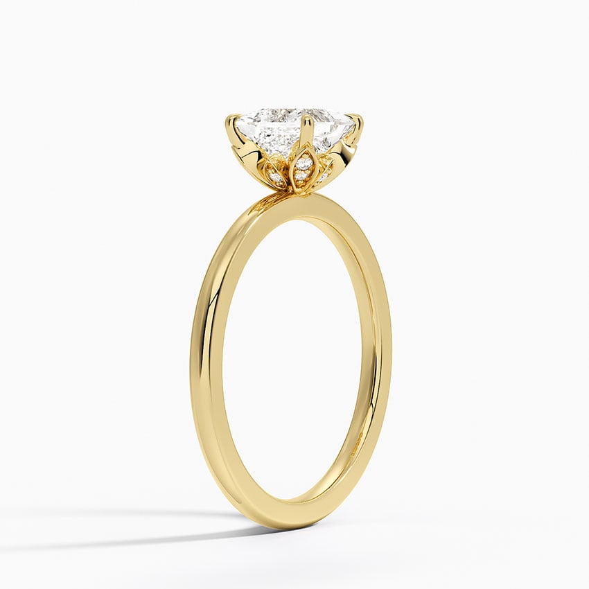 Petal 1.5mm Diamond Ring Yellow Gold 18k Princess Engagement Ring