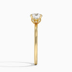 Petal 1.5mm Diamond Ring Yellow Gold 18k Round Engagement Ring