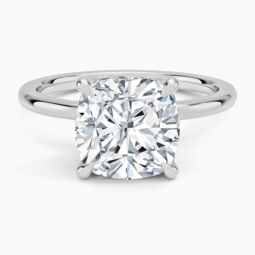 Petal 1.5mm Diamond Ring Platinum Cushion Engagement Ring