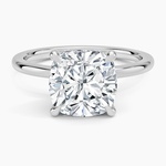 Petal 1.5mm Diamond Ring Platinum Cushion Engagement Ring