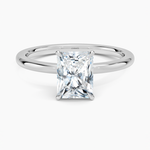 Petal 1.5mm Diamond Ring Platinum Radiant Engagement Ring