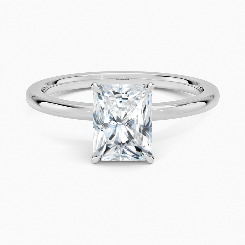 Petal 1.5mm Diamond Ring Platinum Radiant Engagement Ring