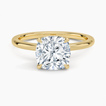 Petal 1.5mm Diamond Ring Yellow Gold 18k Cushion Engagement Ring