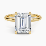 Petal 1.5mm Diamond Ring Yellow Gold 18k Emerald Engagement Ring