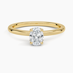 Petal 1.5mm Diamond Ring Yellow Gold 18k Oval Engagement Ring