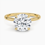 Petal 1.5mm Diamond Ring Yellow Gold 18k Round Engagement Ring