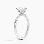 Petal Six Prong Diamond Ring Platinum Pear Engagement Ring