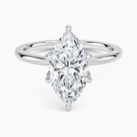 Petal Six Prong Diamond Ring Platinum Marquise Engagement Ring