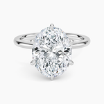 Petal Six Prong Diamond Ring Platinum Oval Engagement Ring
