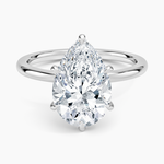 Petal Six Prong Diamond Ring Platinum Pear Engagement Ring