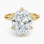 Petal Six Prong Diamond Ring Yellow Gold 18k Oval Engagement Ring