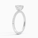 Perfect Fit Half Coverage Hidden Halo Diamond Ring (1/5 ct. tw.) Platinum Cushion Engagement Ring