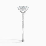 Perfect Fit Half Coverage Hidden Halo Diamond Ring (1/5 ct. tw.) Platinum Oval Engagement Ring