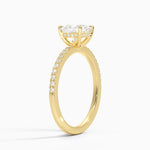 Perfect Fit Half Coverage Hidden Halo Diamond Ring (1/5 ct. tw.) Yellow Gold 18k Princess Engagement Ring