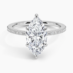 Perfect Fit Half Coverage Hidden Halo Diamond Ring (1/5 ct. tw.) Platinum Marquise Engagement Ring