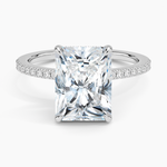 Perfect Fit Half Coverage Hidden Halo Diamond Ring (1/5 ct. tw.) Platinum Radiant Engagement Ring