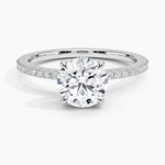Perfect Fit Half Coverage Hidden Halo Diamond Ring (1/5 ct. tw.) Platinum Round Engagement Ring